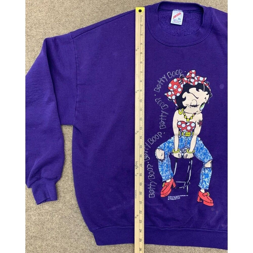 Vintage Betty Boop Sweatshirt Adult XL 1994 Barstool Rosie Graphic Jerzees USA - Picture 7 of 11